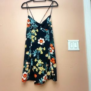 Short black flower dress